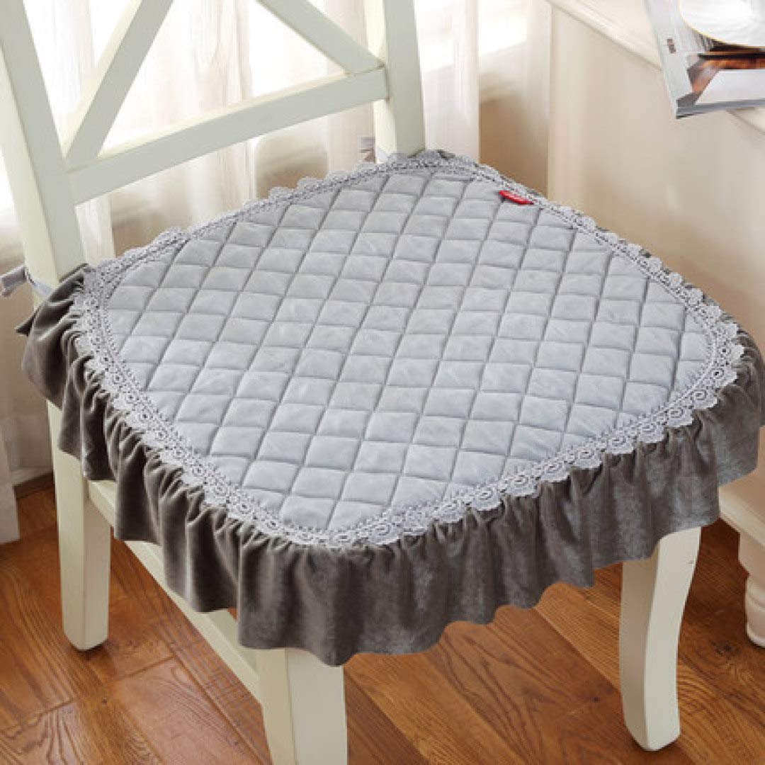 Elegant Modern Ruffle Chair Pad - Non-Slip Seat Cushion for Wooden Chairs, Makeup Vanity & Dining Chairs - Perfect for Home Office, Bedroom Decor & Kitchen Seating