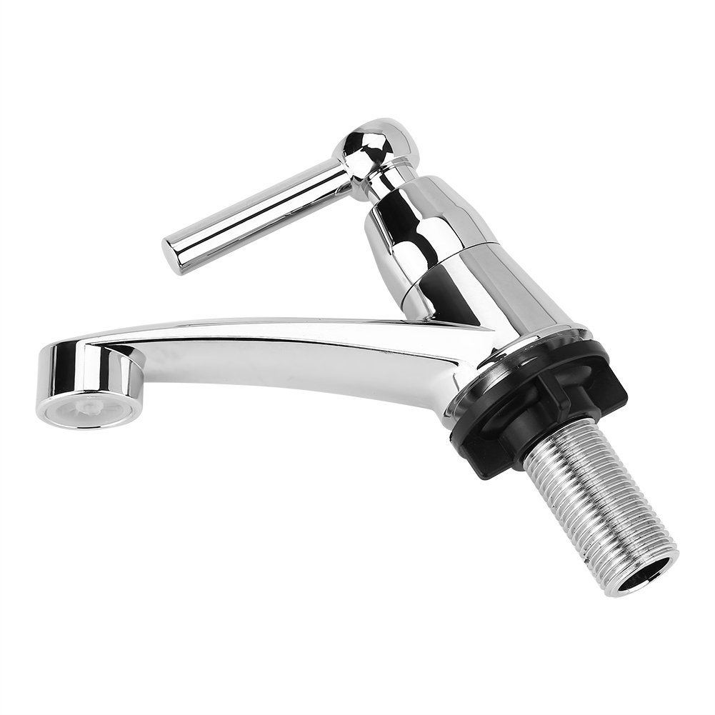 Chrome Plated ABS Plastic Handle Bathroom Sink Faucet - Cold Water Tap for Basin & Kitchen Sink (Straight 1/2