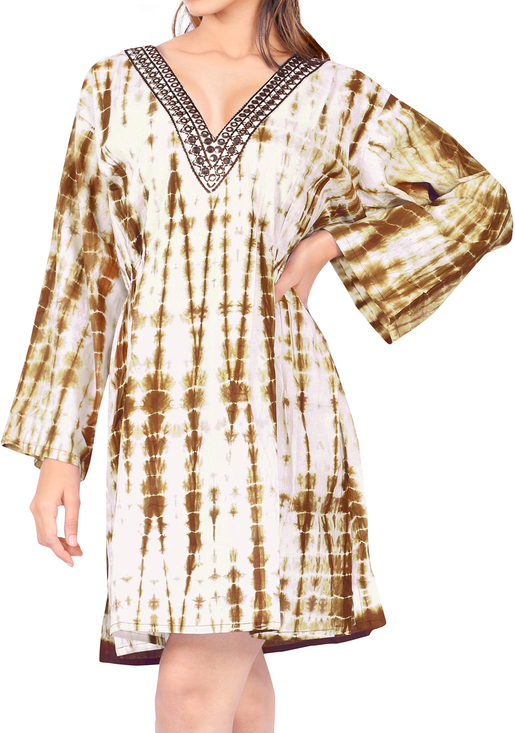 LA LEELA Women's Beach Cover Up Dress - Lightweight Bathing Suit Robe with Pockets for Pool, Vacation & Summer Outfits | Swimwear Cover Up for Beach, Resort & Lounge Wear
