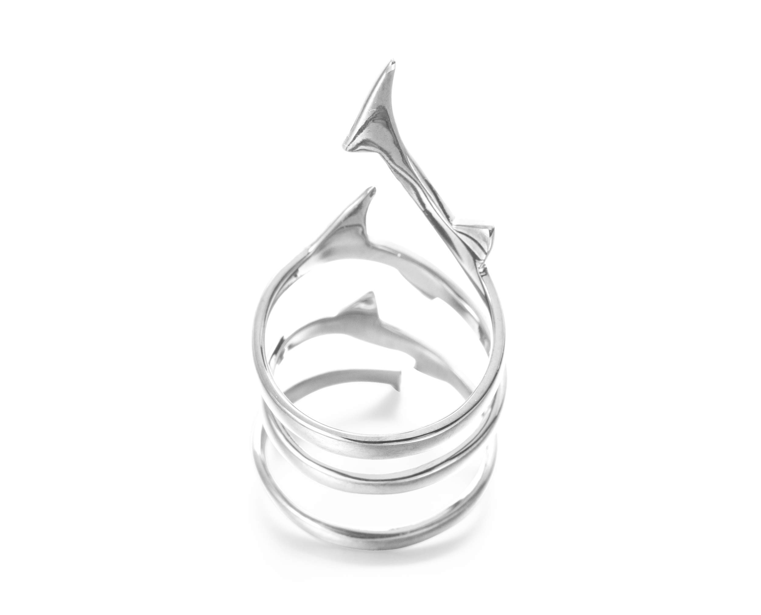 Majade Handmade 925 Sterling Silver Diamond Crown of Thorn Full Finger Ring - Gothic Nature Inspired Wiccan Jewelry, Pagan Right Hand Statement Ring for Witchy Aesthetic & Dark Fashion Lovers