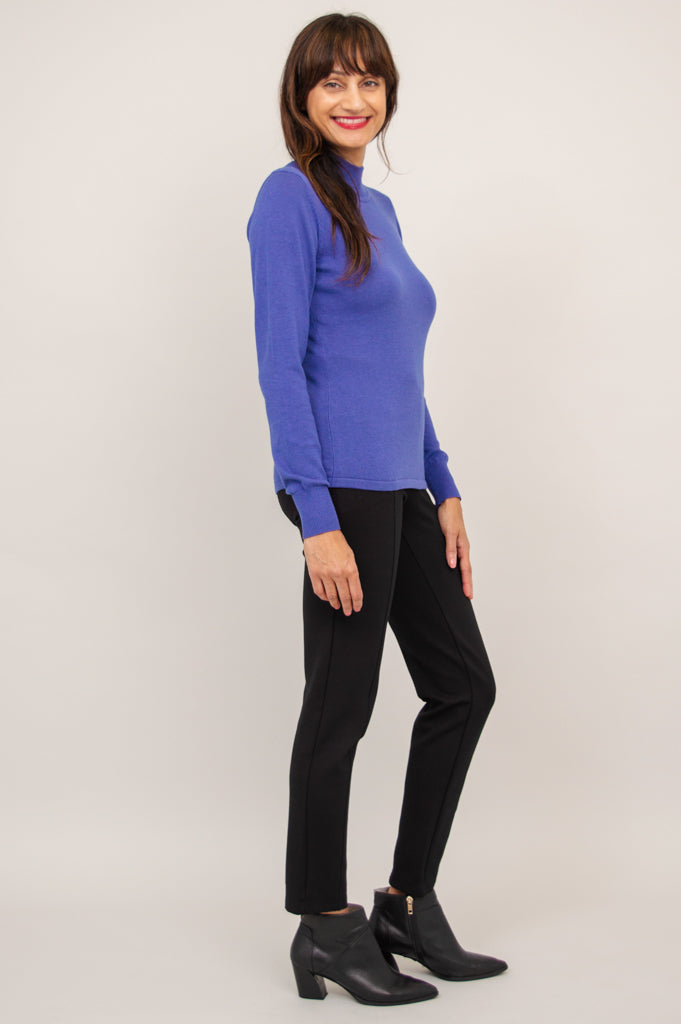 Cameron Sweater for Women - Soft Bamboo Cotton Blend, Deep Blue Cozy Pullover - Perfect for Casual Outings & Relaxing at Home