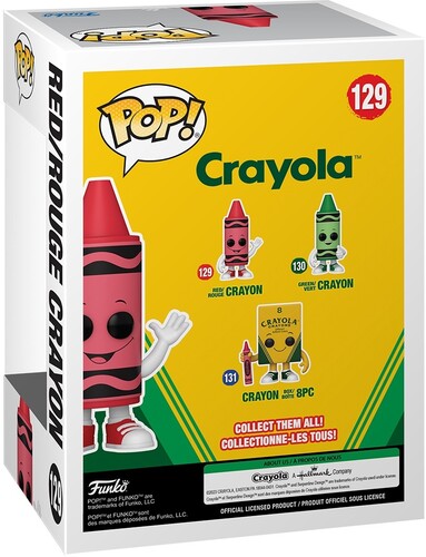 Funko Pop! Vinyl Figure - Crayola Red Crayon #129 Collectible Toy for Kids & Adults | Perfect for Office Decor, Gift Giving & Pop Culture Collections