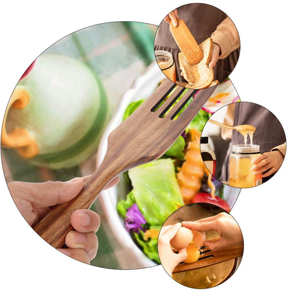 Wooden Spatula Set - 5pcs Heat-Resistant Cookware for Non-Stick Cooking & Baking