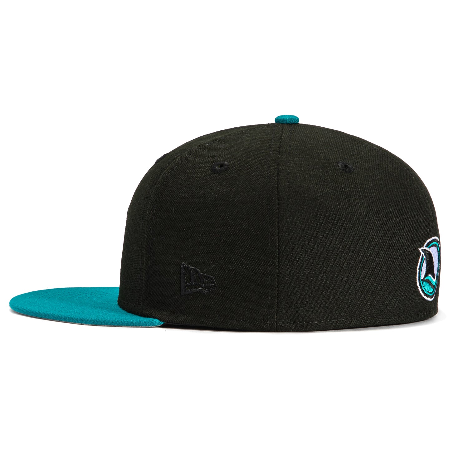 New Era 59Fifty San Jose Sharks Santa Cruz Snapback Hat - Black & Teal Adjustable Baseball Cap for Men & Women - Perfect for Sports Games, Streetwear Fashion & Casual Outfits