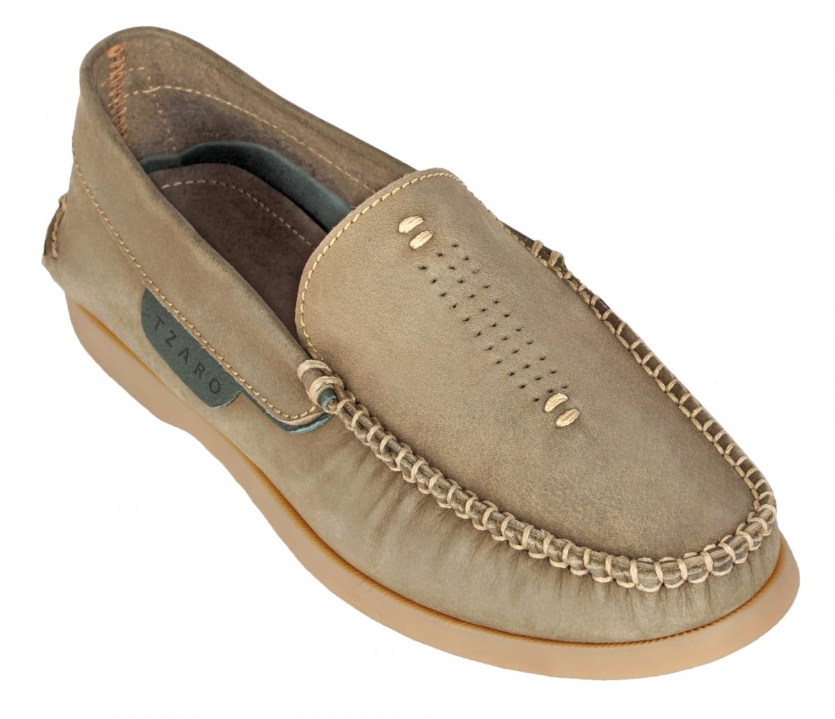 TZARO Genuine Leather Boat Shoes for Men - USS Midway Style, Casual Wear