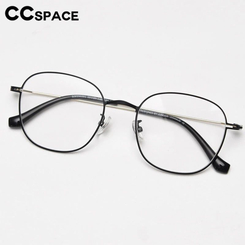 CCspace Unisex Full Rim Oval Square Titanium Eyeglasses - Lightweight Durable Frame for Men & Women - Perfect for Reading, Work & Daily Wear (Model 300722)