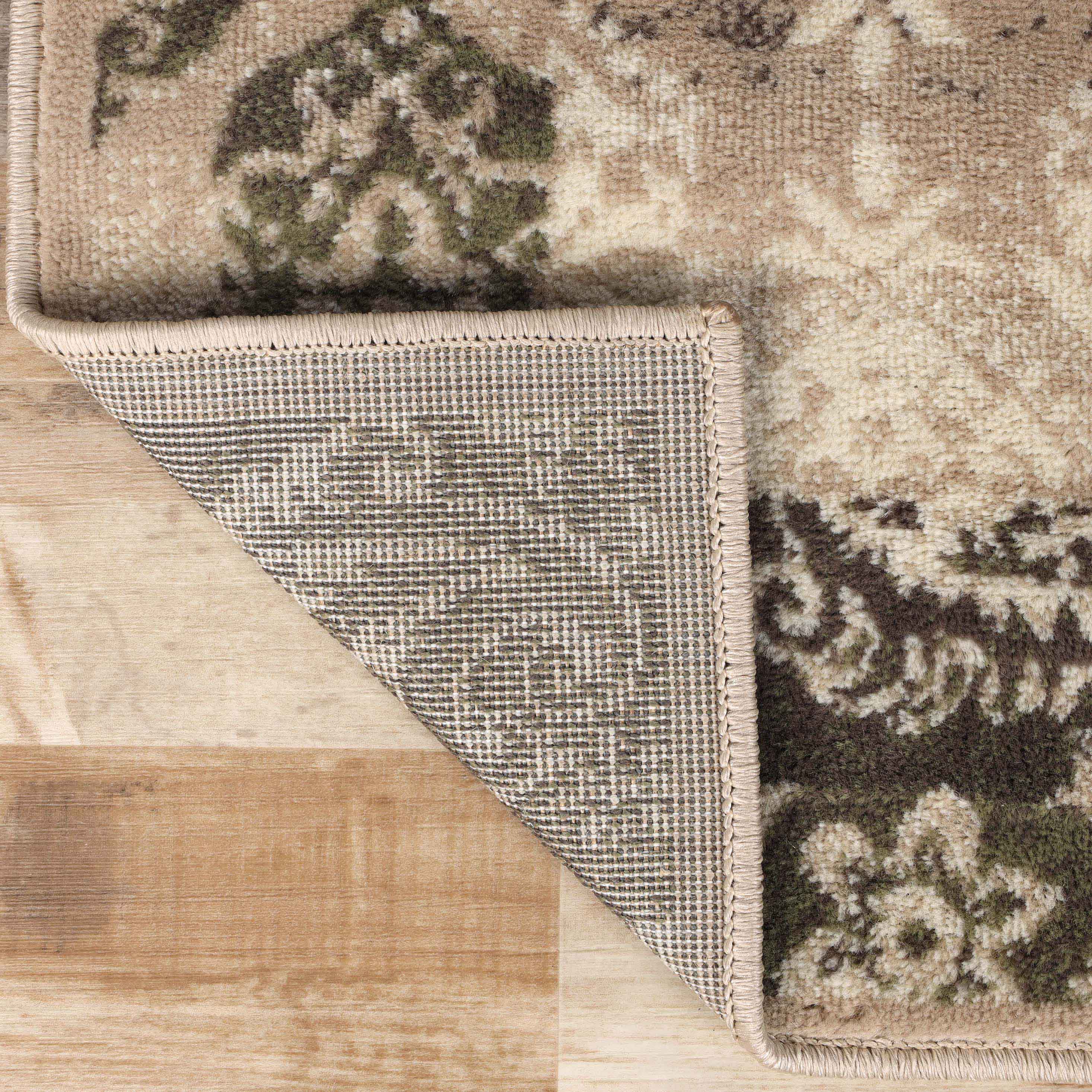 Stylish Modern Damask Indoor Area Rugs & Runners - Non-Slip Soft Living Room Carpet for Bedroom, Hallway, Dining Room Decor