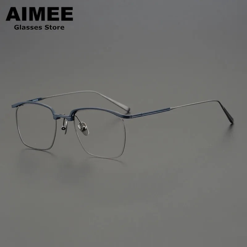Stylish Unisex Square Titanium Acetate Eyeglasses 15185 - Lightweight & Durable Frame for Work, Reading & Everyday Wear