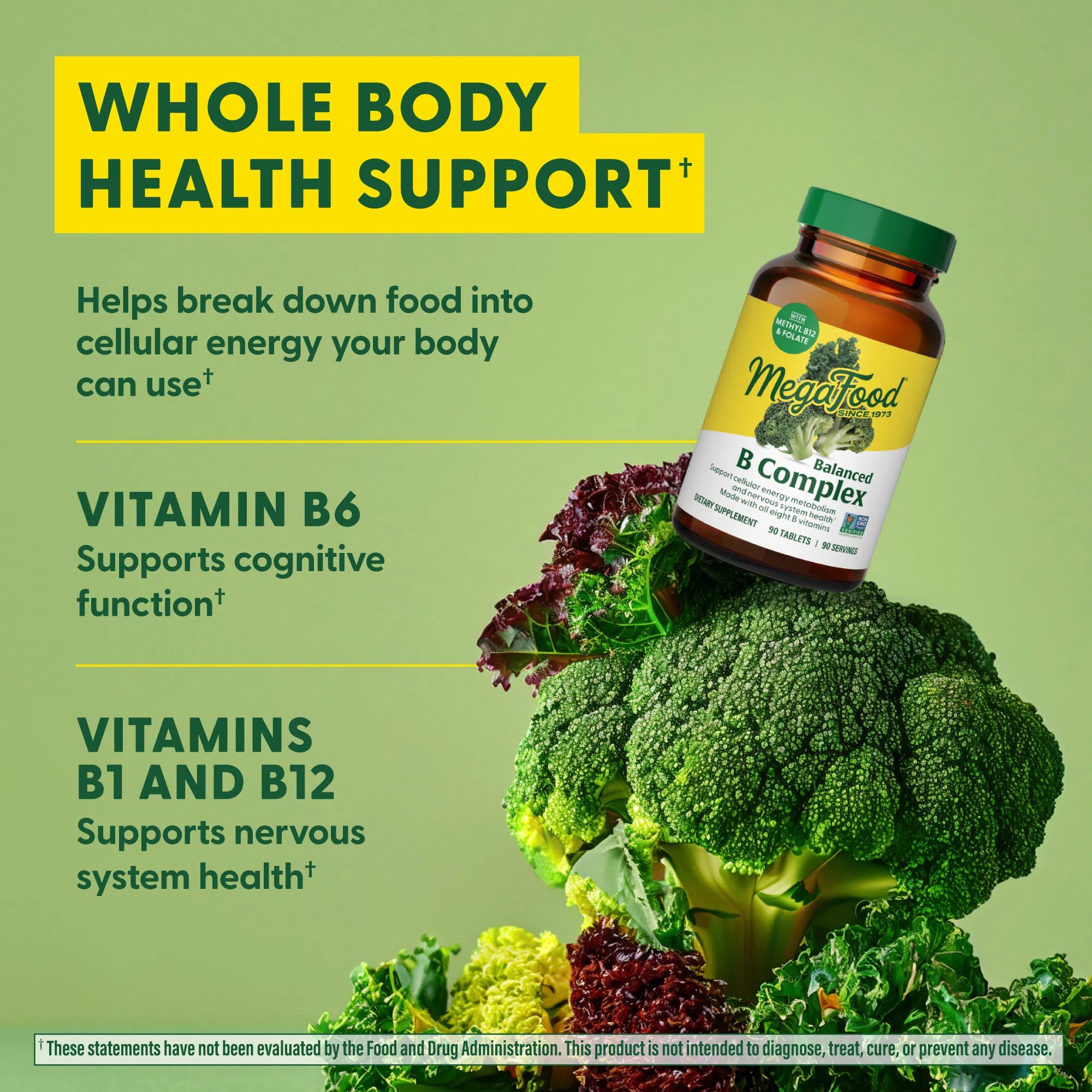 MegaFood Balanced B Complex Supplement - High Potency B Vitamins for Energy, Metabolism & Stress Support - Vegan & Non-GMO - Perfect for Busy Professionals & Active Lifestyles