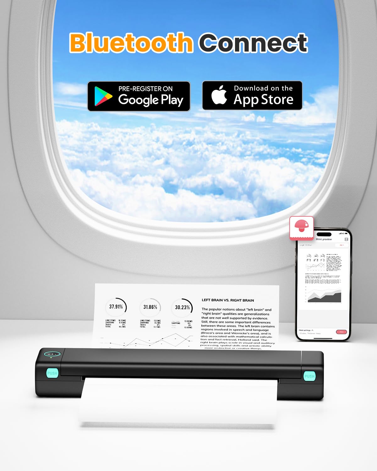 Phomemo M08F Pro Wireless Portable Thermal Printer - Inkless Bluetooth Printer for iOS, Android, PC - Supports 8.5