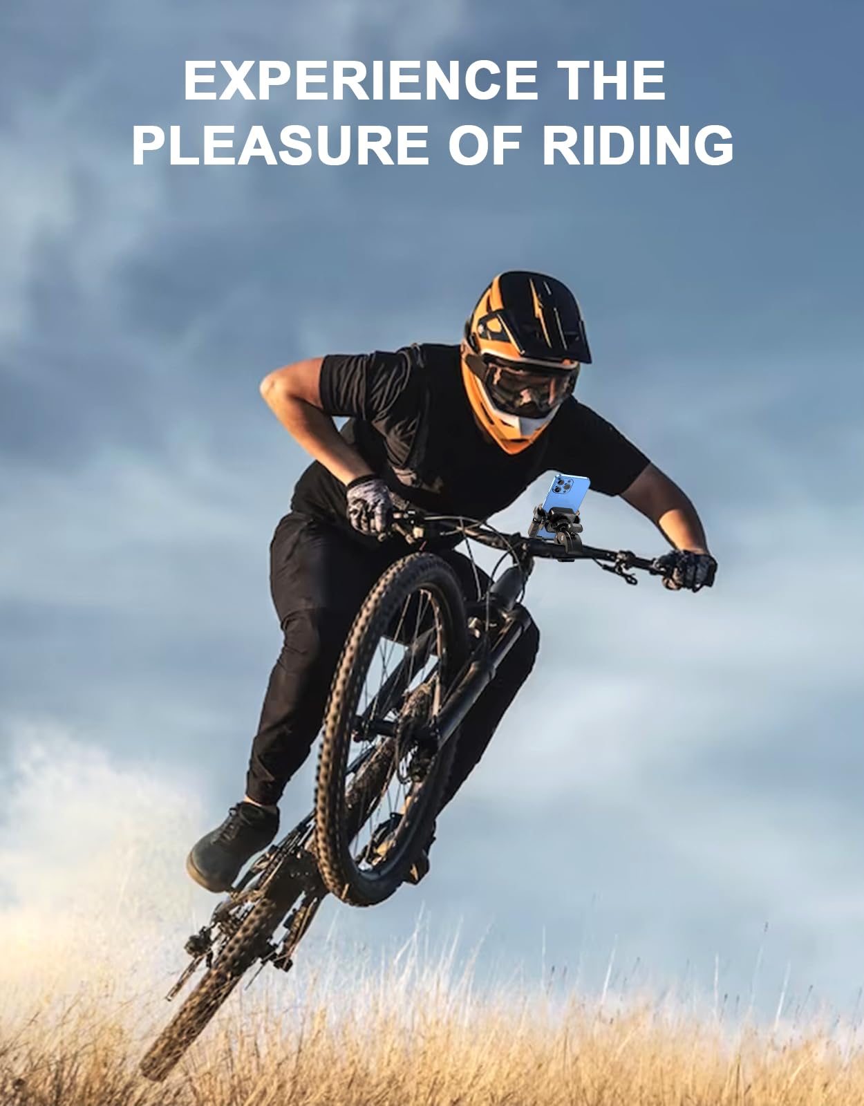 TEUMI Bike Phone Mount - Universal Motorcycle & Bicycle Handlebar Phone Holder for iPhone 16 Pro Max, Samsung S24 Ultra (4.7”-7” Phones) | Camera-Friendly Design | Super Sturdy Scooter Phone Clip | Perfect for Cycling, Commuting & Outdoor Adventures