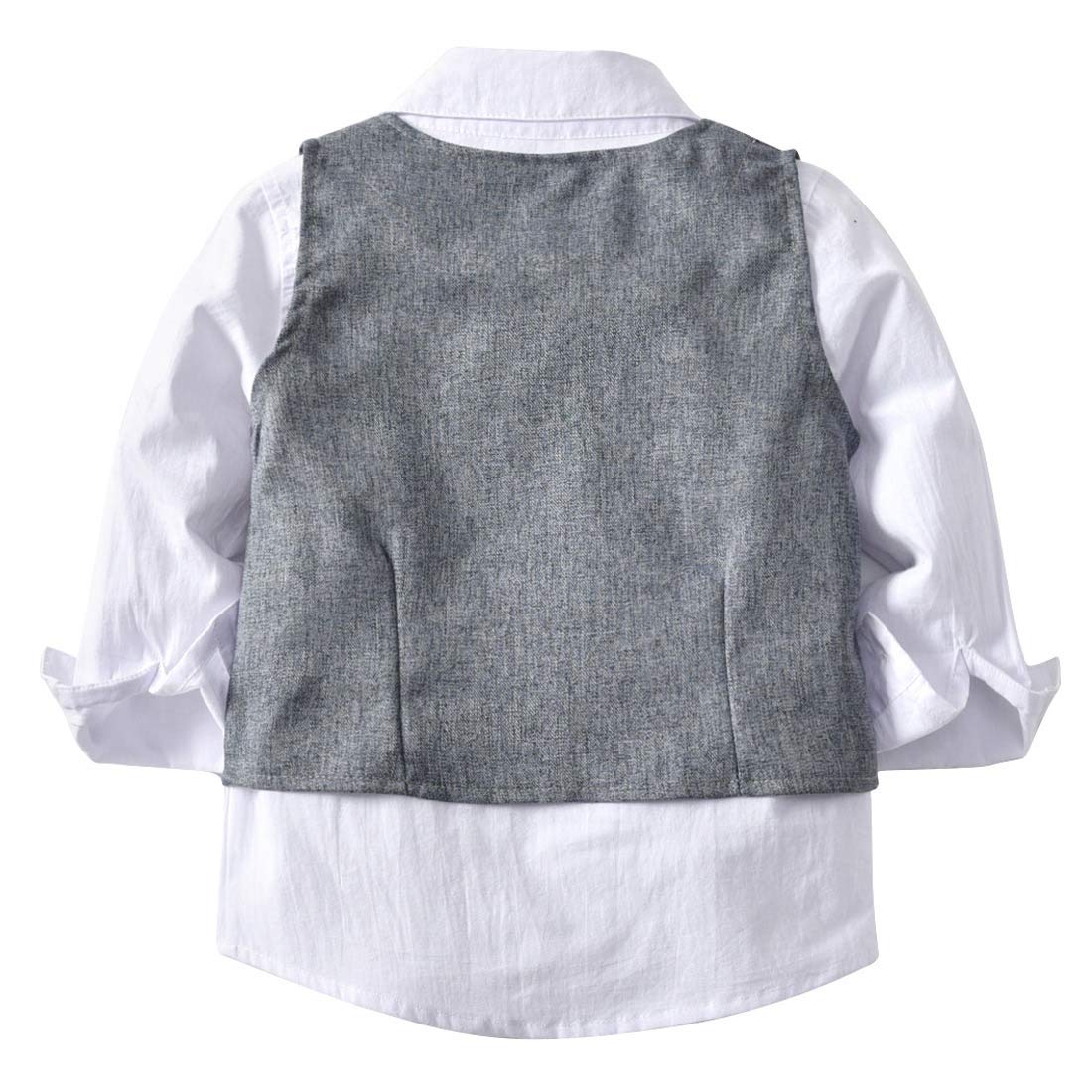 Boys Formal Suit Set - Short Sleeve Dress Shirt with Pants, Shorts, Vest, Suspenders & Tie | Wedding, Party, School Photos & Special Occasions