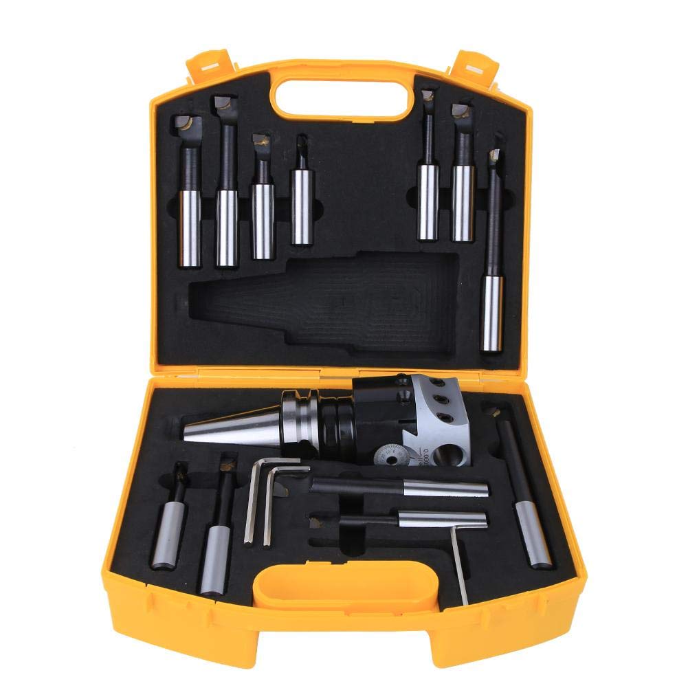 BT40-F1-18-12PCS High Precision CNC Boring Cutter Set - Durable Long Life Milling Tool Kit with Excellent Hardness & Toughness for CNC Milling Machines & Boring Machines - Perfect for Metalworking, Automotive Parts Manufacturing & Industrial Machining