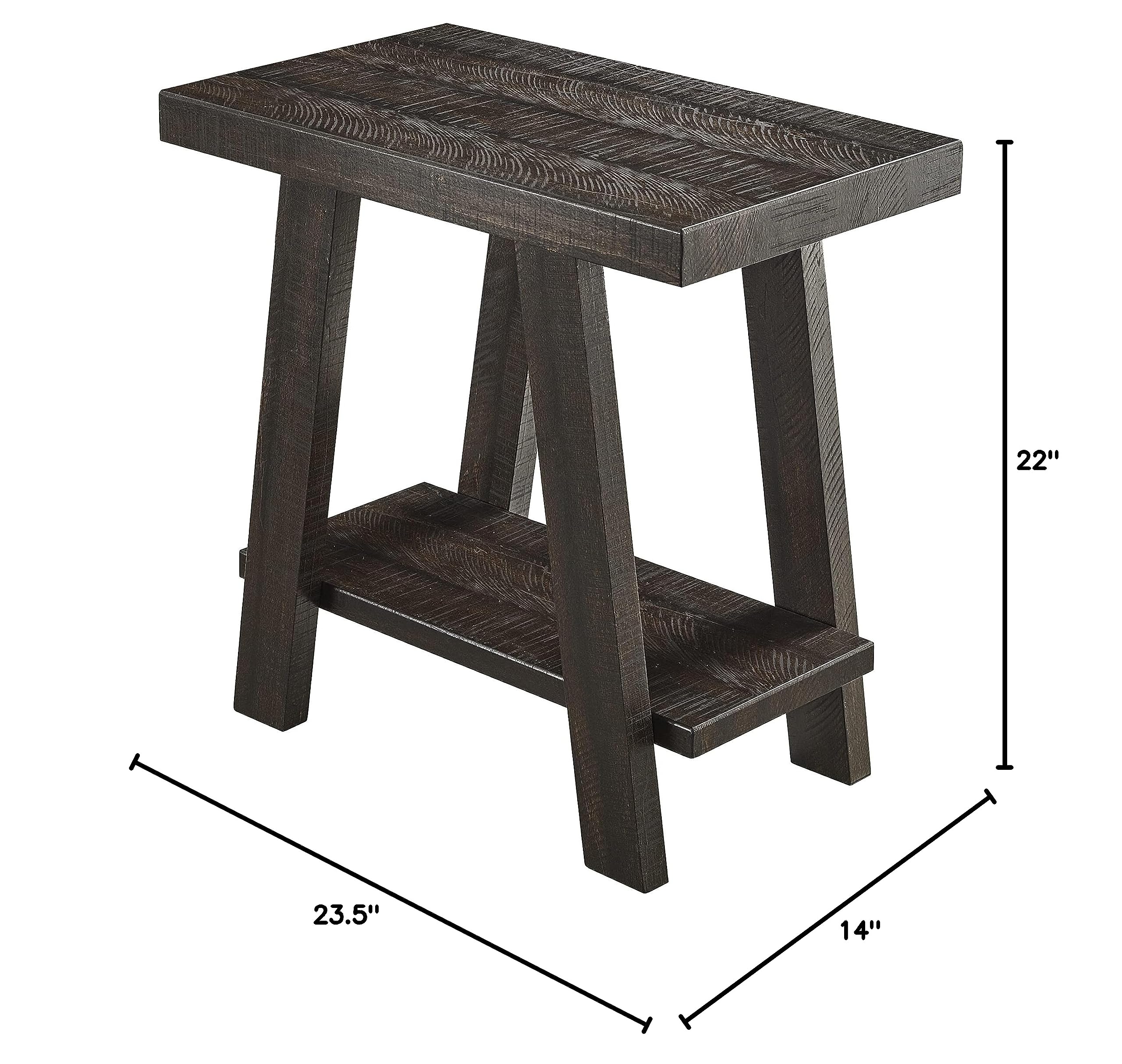 Roundhill Furniture Athens Contemporary Wood Small End Table, Weathered Espresso Finish - Modern Side Table for Living Room, Bedroom & Office Decor