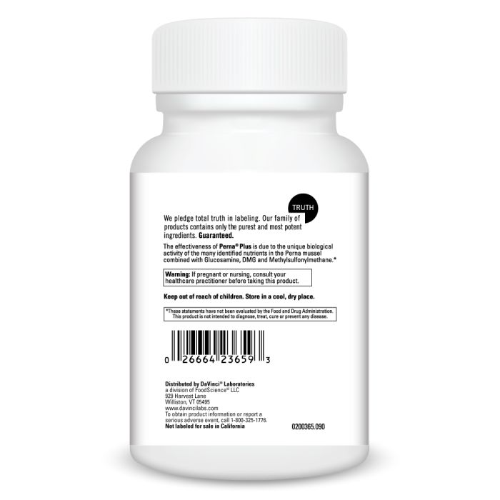 DaVinci Labs Perna Plus - 90 or 180 Capsules - Premium Mussel Extract Supplement for Joint Support & Mobility - Ideal for Active Lifestyles & Arthritis Relief
