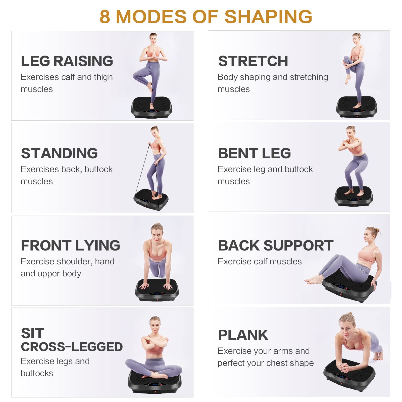Vibration Plate Exercise Machine for Home - Full Body Workout Platform with Resistance Bands & Remote Control, Weight Loss & Muscle Toning Equipment (Ideal for Home Gym, Physical Therapy & Recovery)
