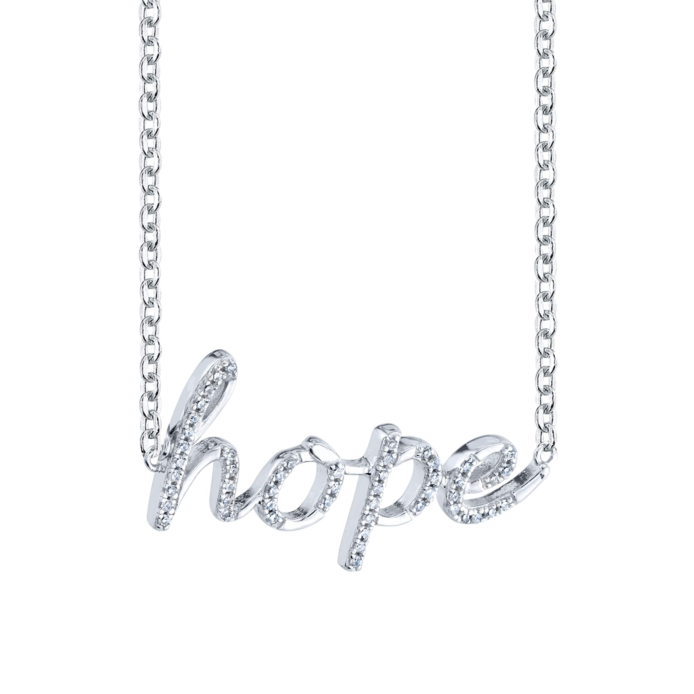 SERAFINA Diamond Name Charm Pendant Necklace - 925 Sterling Silver Personalized Name Necklace with Natural Diamonds - 16