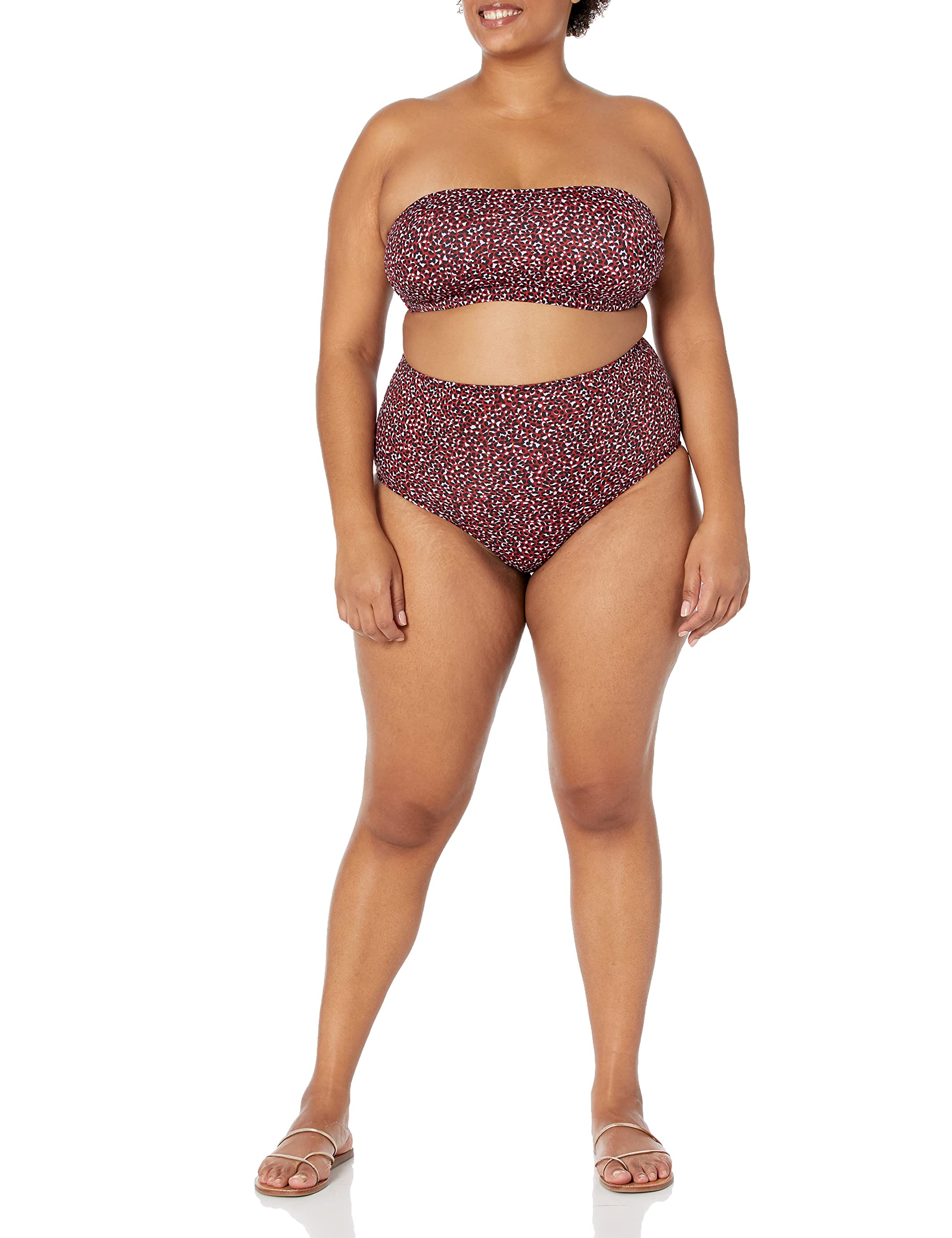 Amazon Essentials Women's Bandeau Swim Top - Comfortable Strapless Bikini Top for Swimming, Beach & Pool | Perfect for Sunbathing, Vacation & Water Sports