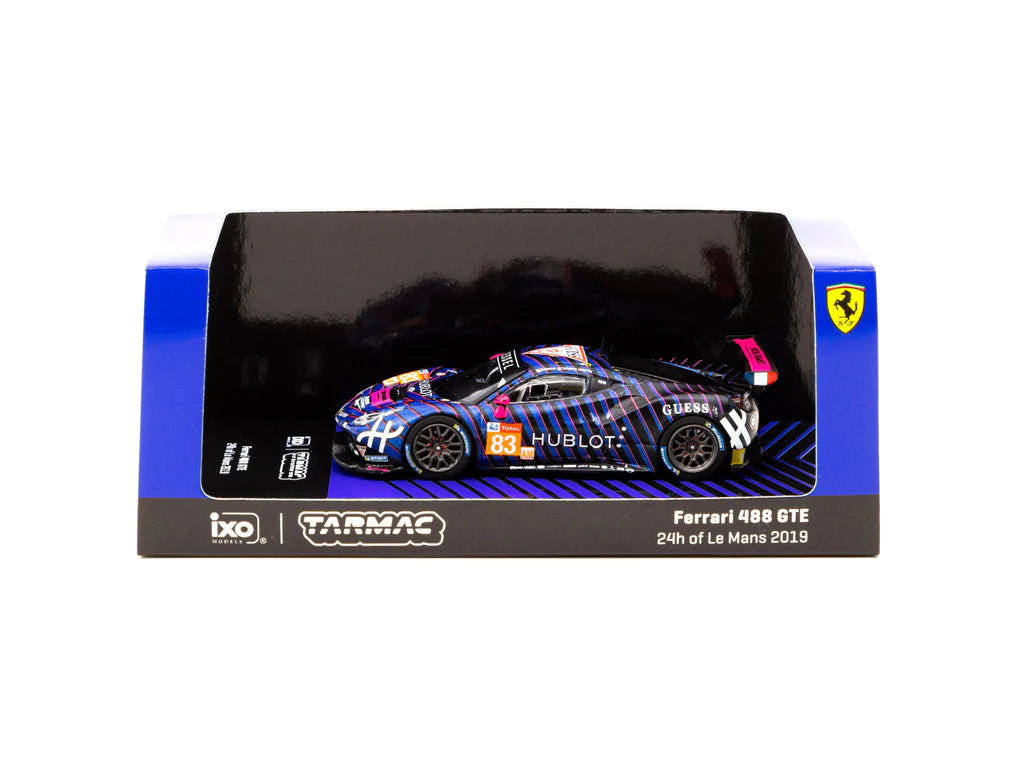 Tarmac Works 1:64 Scale Ferrari 488 GTE Diecast Model Car - 24 Hours of Le Mans 2019 Edition (Frey/Gatting/Gostner) - Collectible Racing Car for Display, Gifts, and Racing Enthusiasts