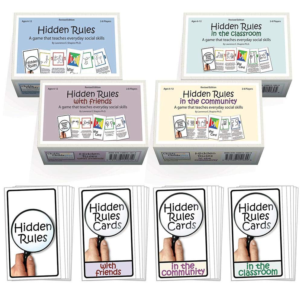 Hidden Rules Social Skills Card Game - Set of 4 Fun Educational Games for Kids & Teens - Perfect for Classroom, Therapy & Family Game Night