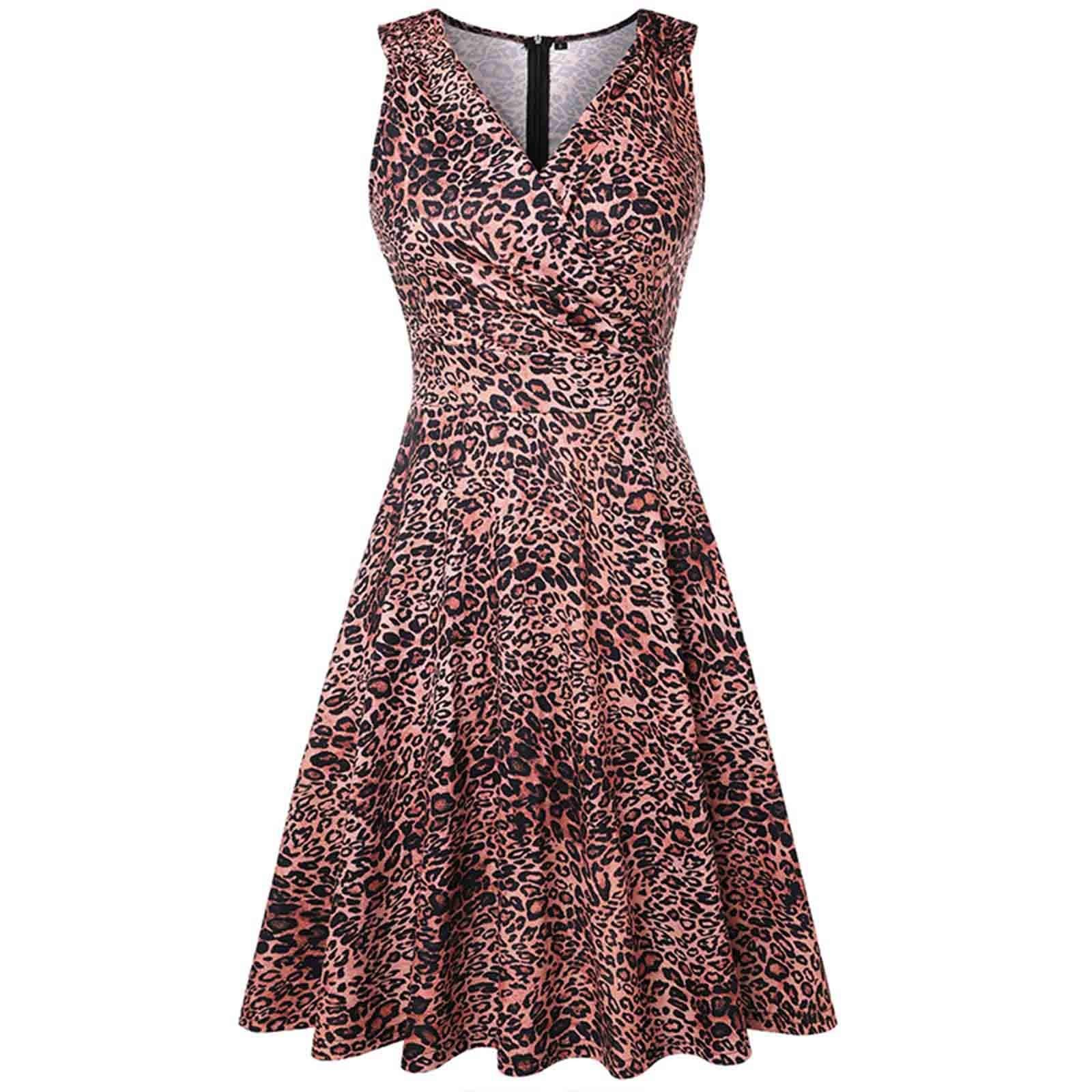 Women's Sleeveless V-Neck Wrap Cocktail Dress - Vintage Floral Print A-Line Midi Dress for Party, Wedding & Special Occasions