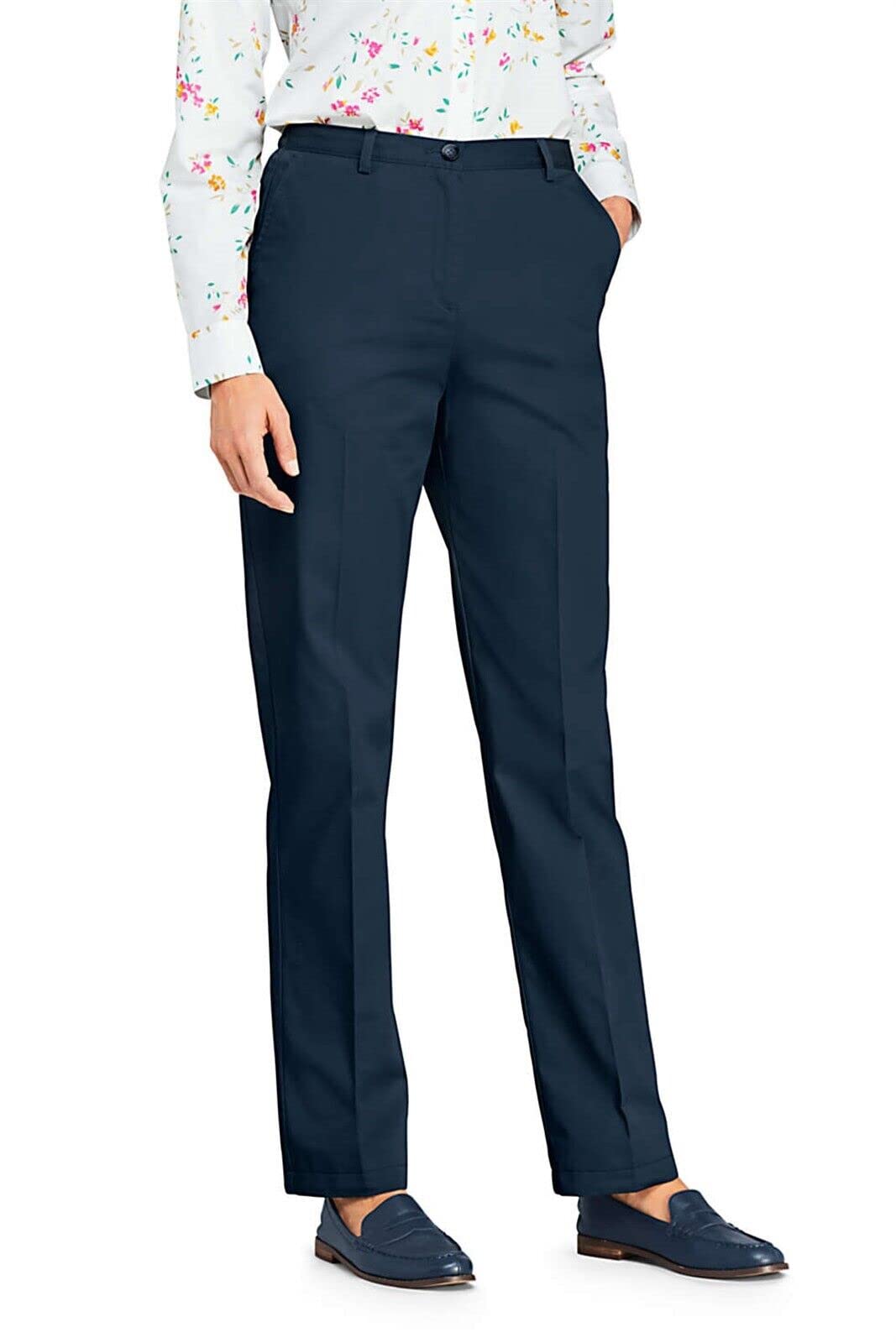 Lands' End 7-Day Comfort Stretch Waist Pants for Women - Radiant Navy Size 10T | Elastic Back Support | Office Wear & Travel Pants | New 066133