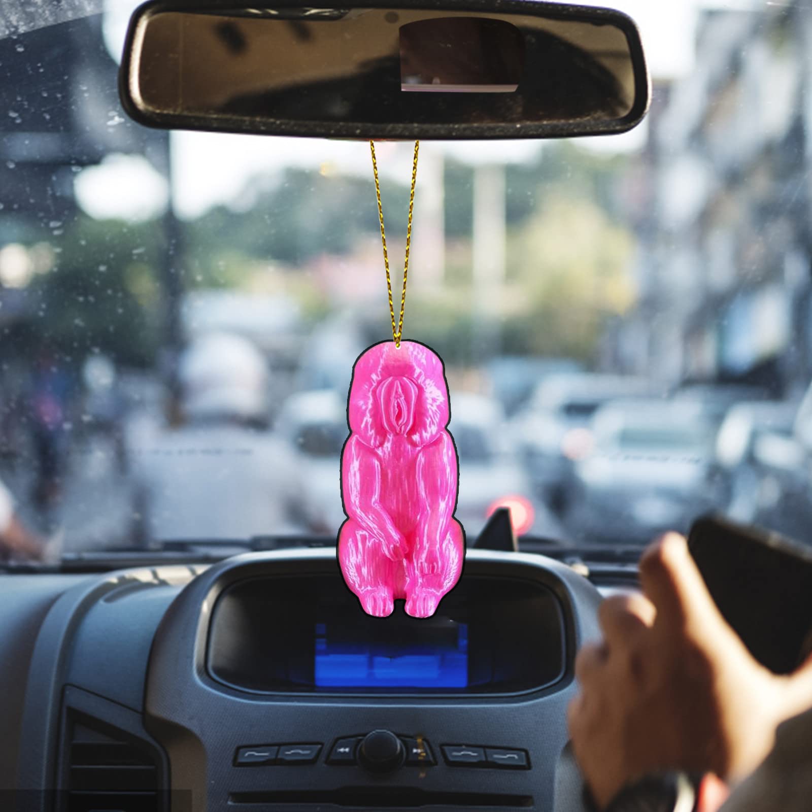 Creative Acrylic Car Interior Pendant - LED Rearview Mirror Decoration for Stylish Car Accessories | Perfect for Road Trips & Daily Commutes