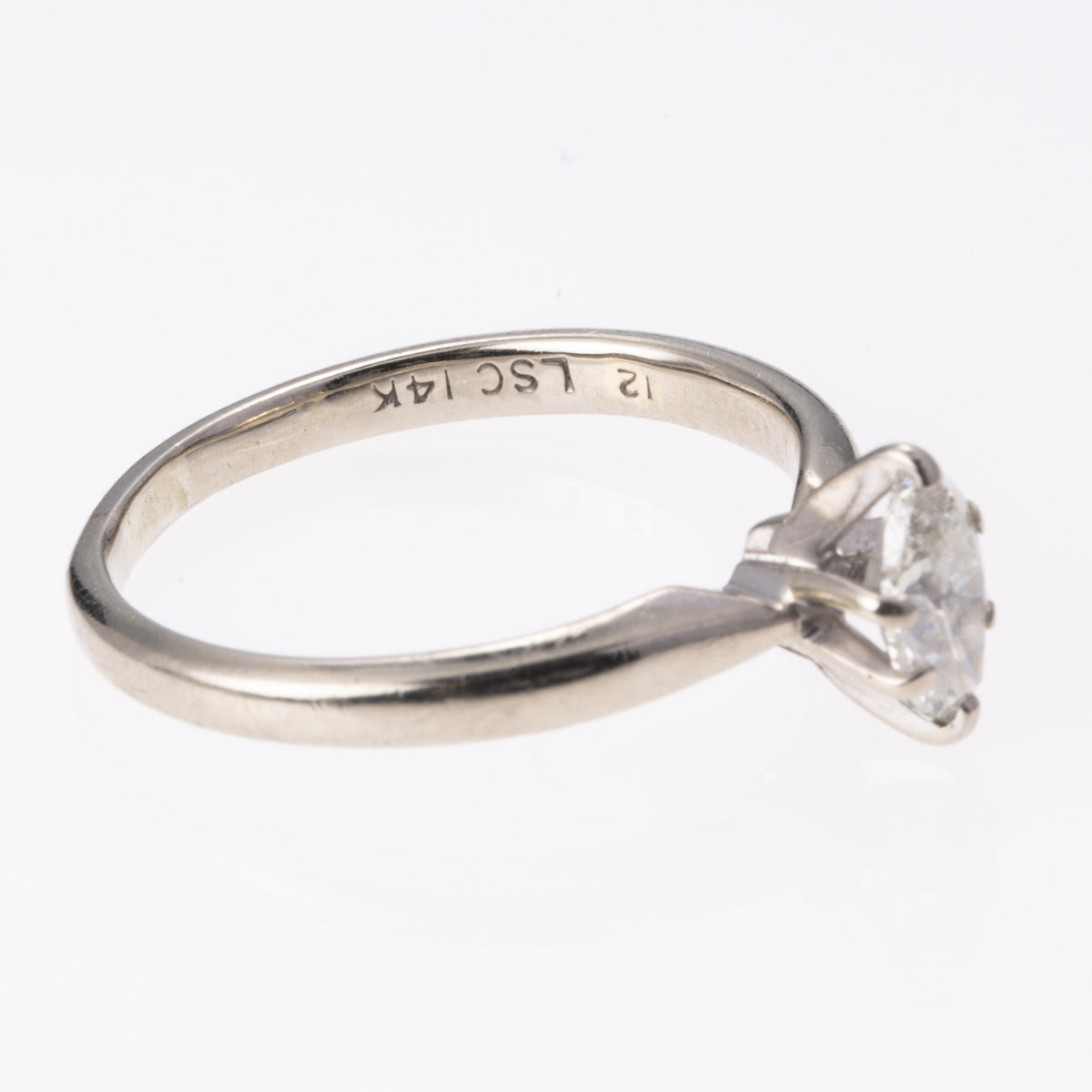 14K White Gold Marquise Diamond Ring - 0.40 Carat Size 6 | Elegant Wedding Band, Anniversary Gift & Engagement Ring for Women