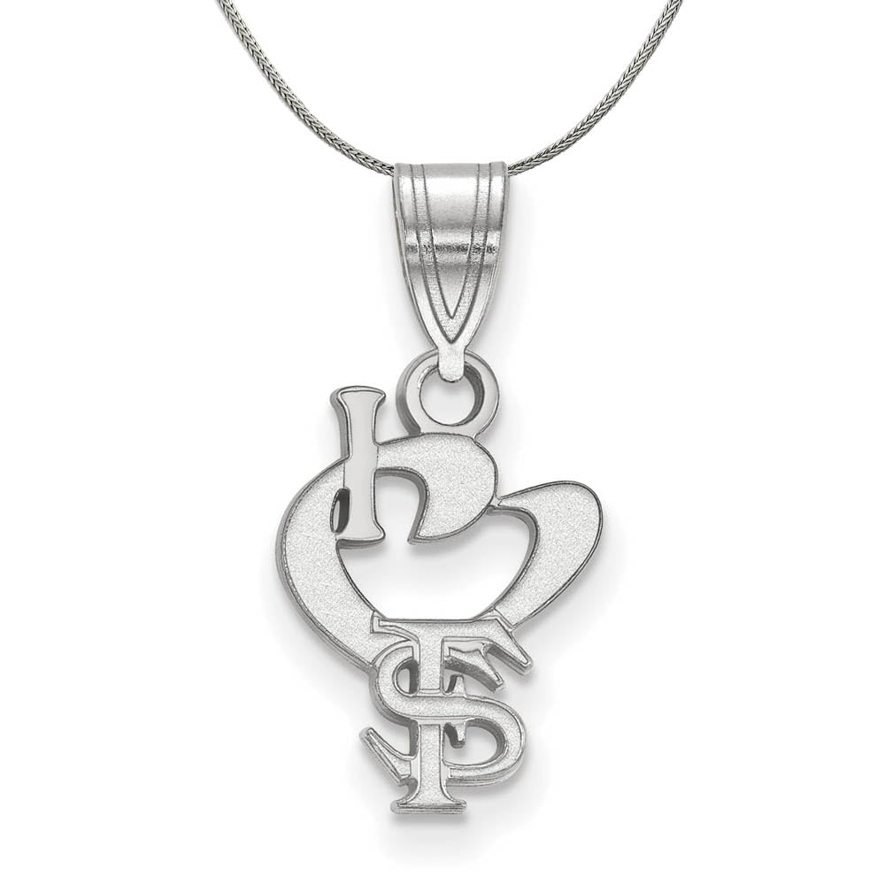 Florida State Love Logo Pendant Necklace - Sterling Silver Black Bow Charm for Women | Perfect for Gifts, Graduation, and State Pride Jewelry