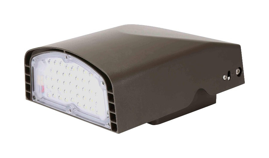 Konlite LED Slim Wall Pack Light - 40W, 5,200 Lumens, 5000K Daylight, 120-277V, 100W Equivalent, Adjustable Outdoor Lighting for Warehouse, Garage & Building Exteriors