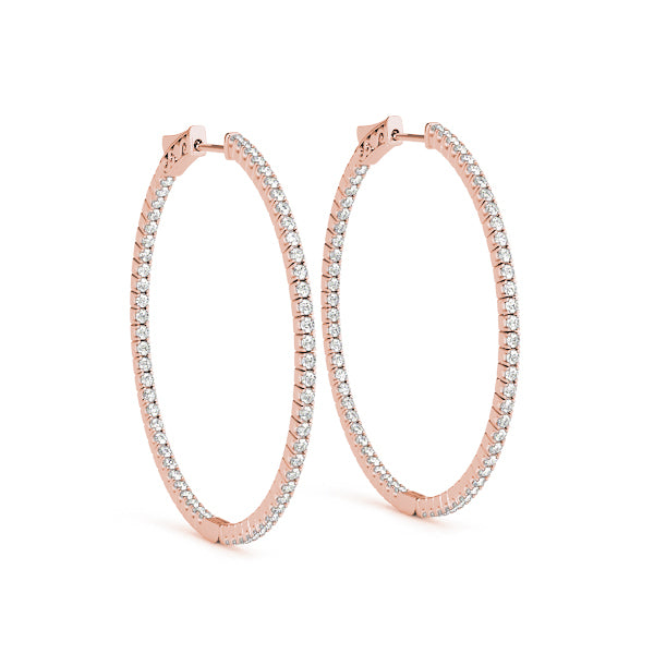 0.75 Inch 4 Prong Round Hoop Earrings - Complete 1/2 Pair Set - Perfect for Everyday Wear, Parties & Special Occasions