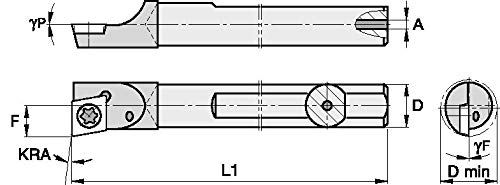 WIDIA CCBI18018745L Small Hole Boring Bar for Turning - 5° Angle Carbide Shank Tool | 0.1875