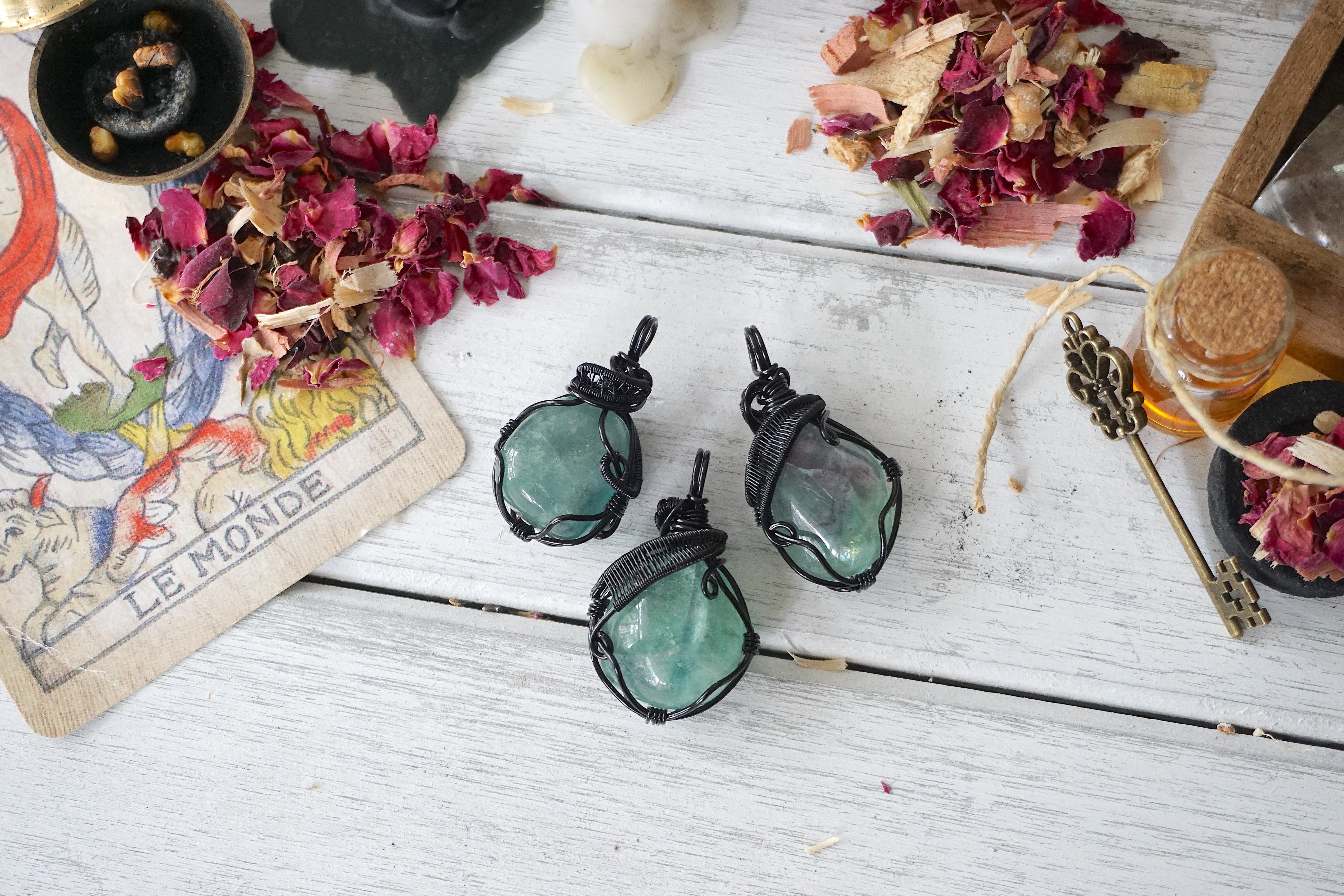 Green Fluorite Crystal Necklace - Aura Foundation Collection | Healing Stone Jewelry for Meditation & Energy Balance