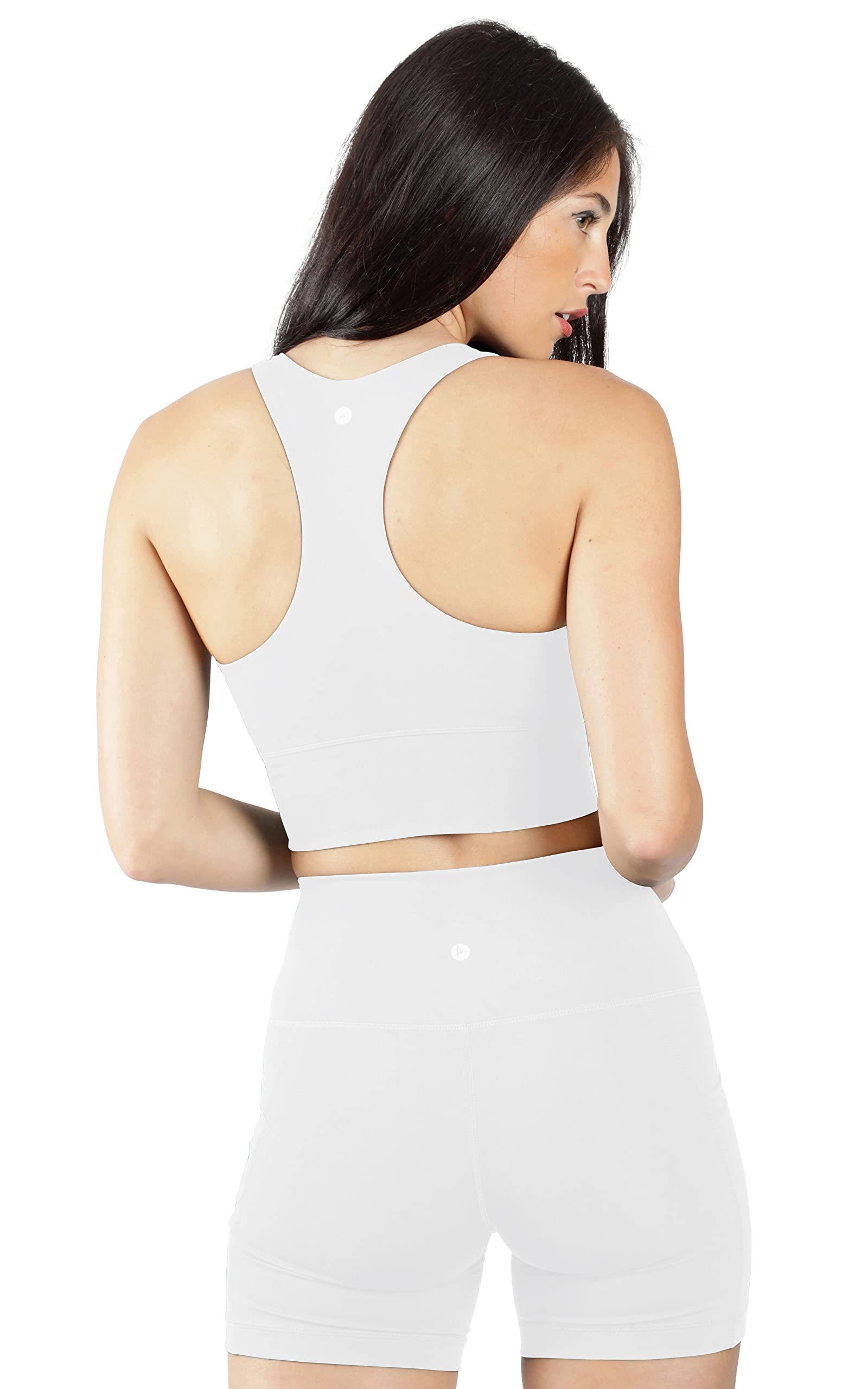 90 Degree By Reflex Lux Moisture Wicking Sports Bra for Women - High Support Workout Top for Running, Yoga & Gym - Breathable Seamless Activewear