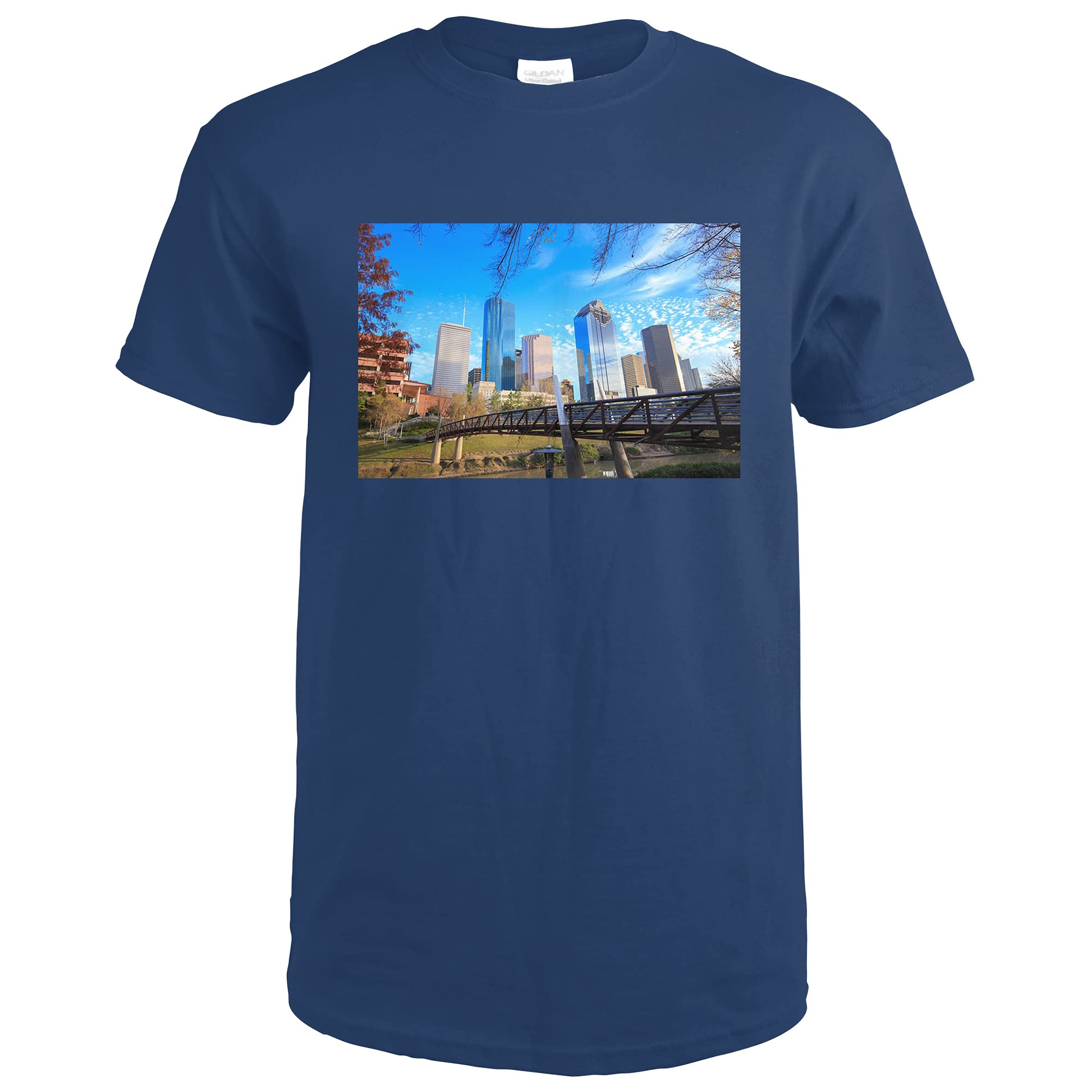 Premium Houston Texas Downtown Skyline Photography T-Shirt - Stylish Urban Fashion for Travel & City Lovers