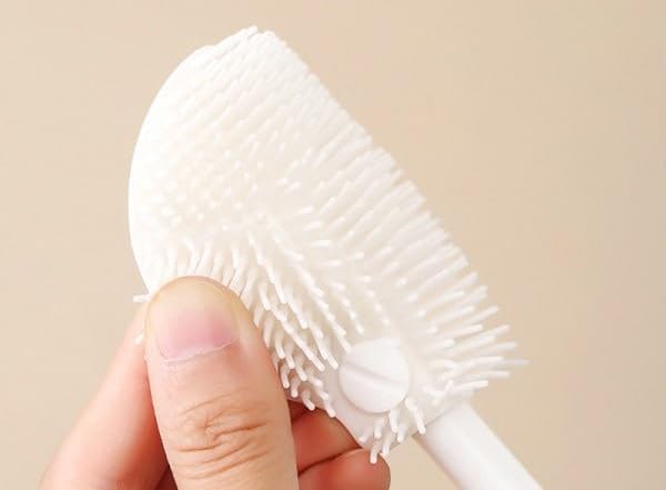 Sazoli Flexible Silicone Bottle Brush - Durable Cleaning Brush for Baby Bottles, Water Bottles, Cups & Kitchenware - Soft Bristles with Long Handle (Multicolor) - Perfect for Home, Office & Travel Use