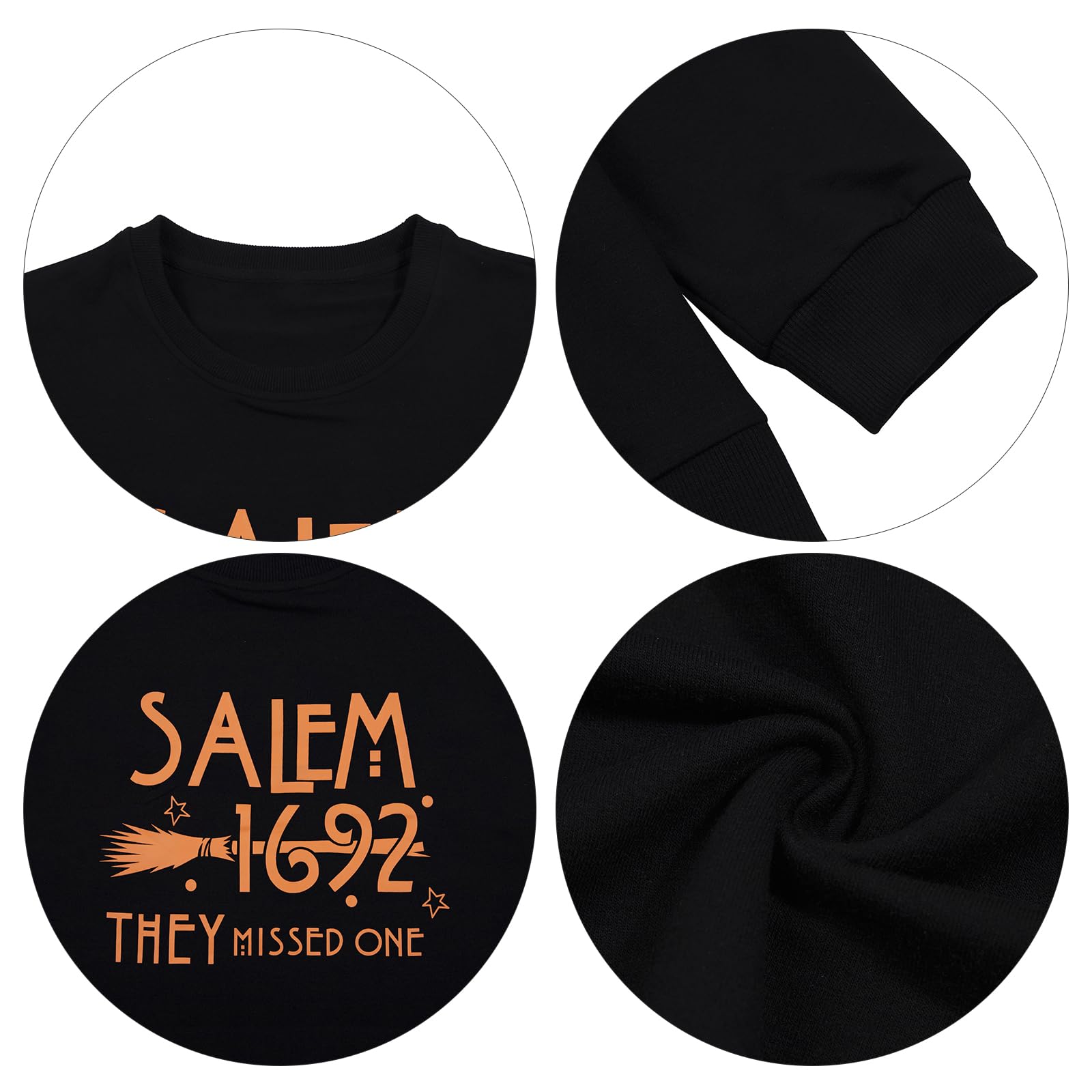 Salem 1692 'They Missed One' Halloween Sweatshirt for Women - Witch Themed Crewneck Pullover for Halloween Parties & Spooky Season Outfits