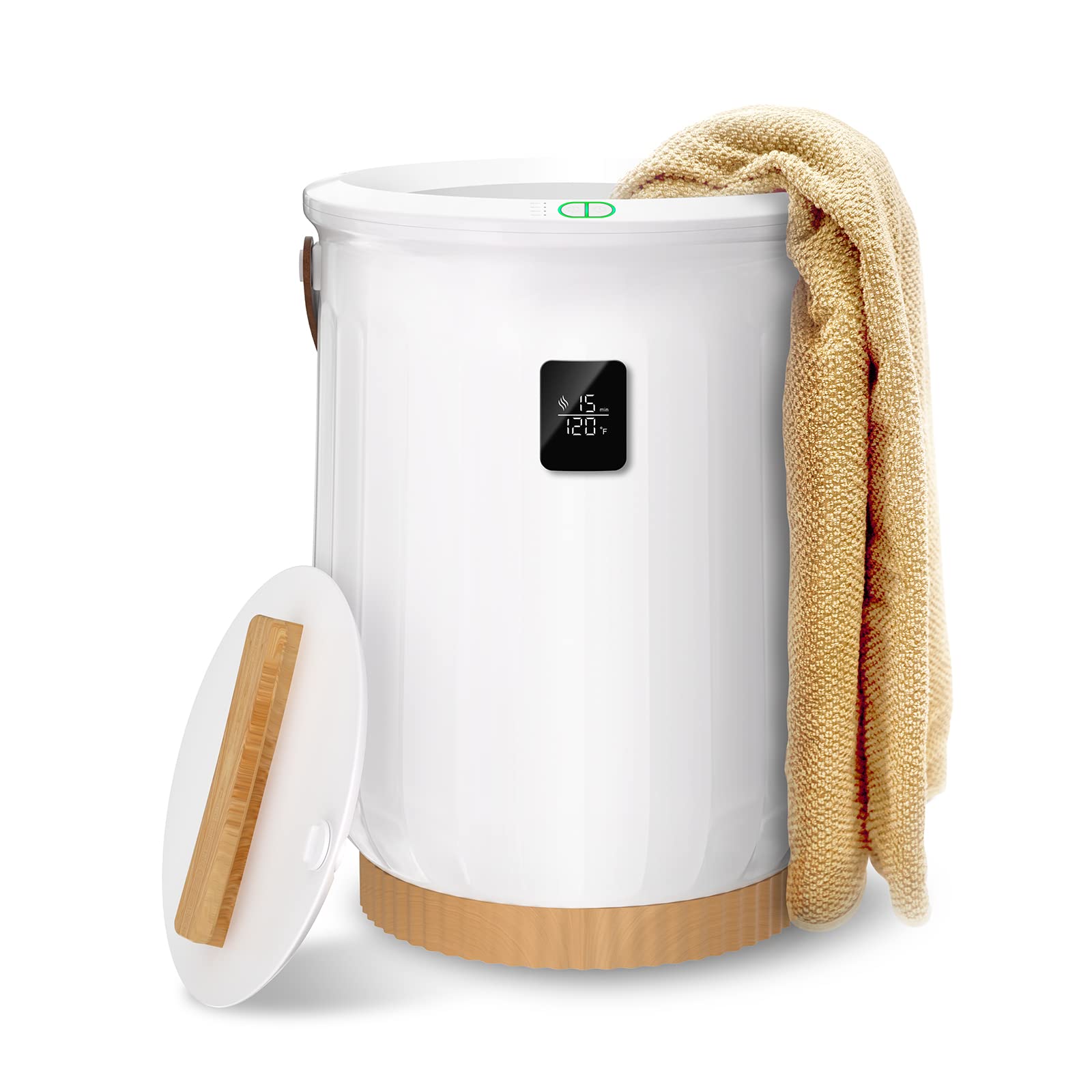 Everwood Electric Portable Large Towel Warmer Bucket - 4 Timer Settings & Auto Shut Off for Bathroom, Home Spa & Salon - Perfect for Warm Towels, Robes & Spa Treatments