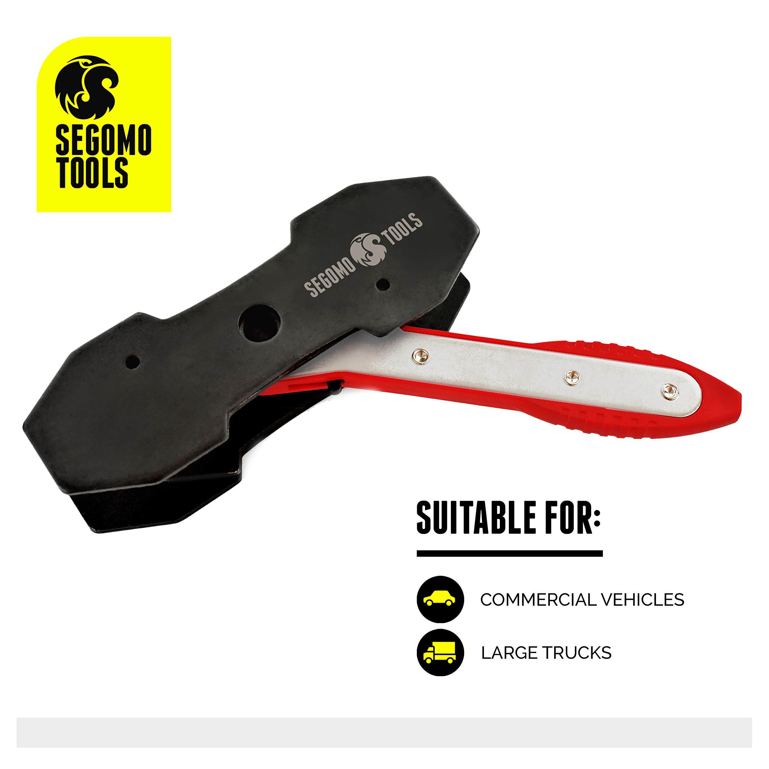 Segomo Tools Premium 360° Ratcheting Brake Caliper Piston Tool - Brake Pad Spreader & Caliper Press Tool for Car, Truck & SUV Brake Repair | Professional Auto Mechanic Tool Kit for DIY & Garage Use
