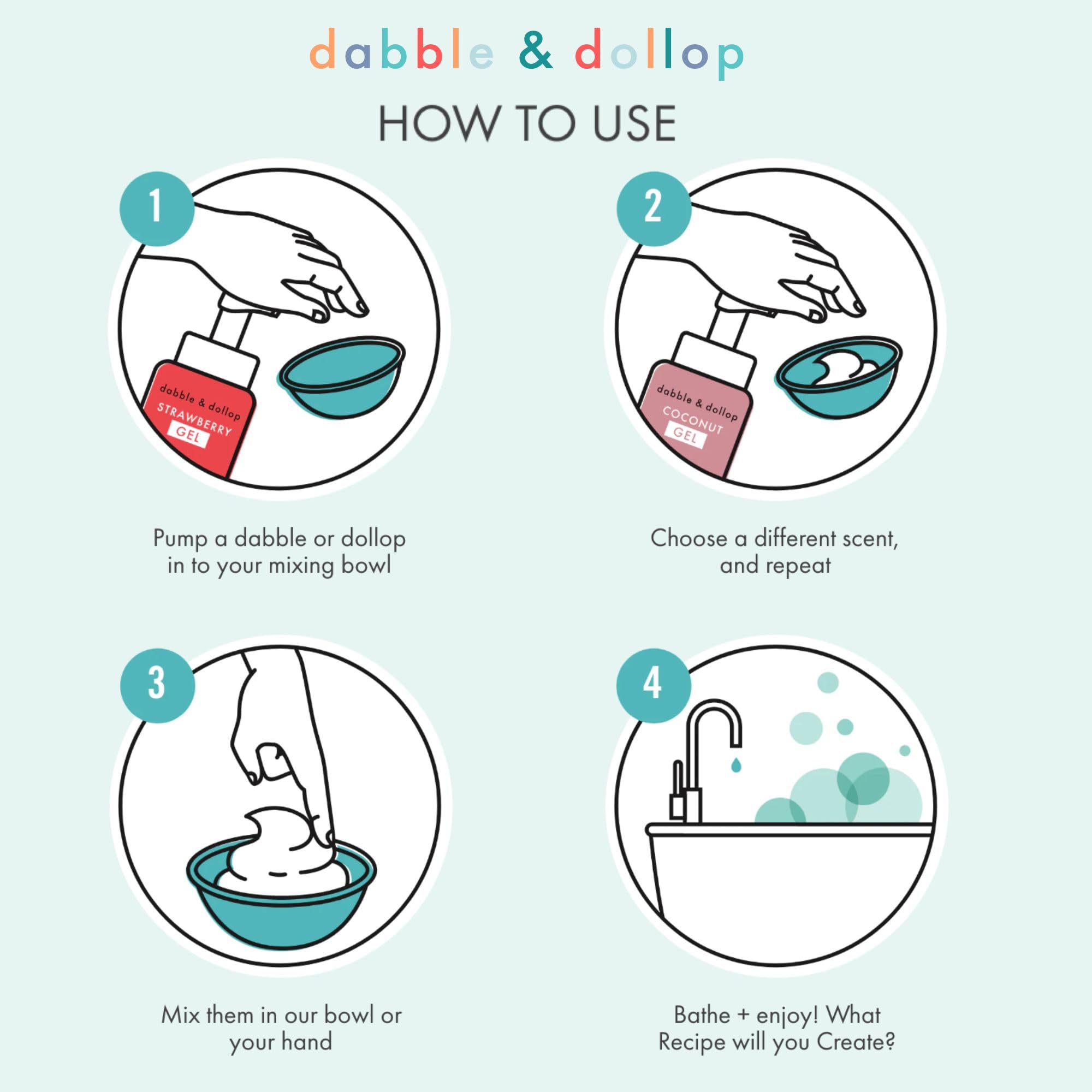 Dabble & Dollop Natural Kids Bubble Bath, Body Wash & Shampoo Set - USA-Made, Vegan, Paraben & Sulfate Free, Gluten-Free, Tear-Free - Honeydew Melon, Vanilla & Coconut Scent (3-Pack) | Gentle Cleansing for Beach Days, Pool Time & Bathtub Fun