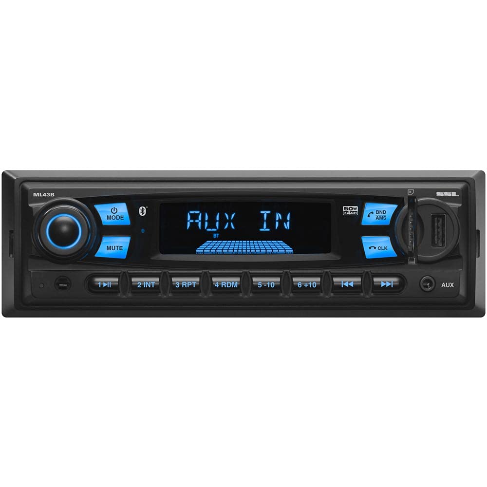 Sound Storm Laboratories ML43B Single Din Car Stereo with Bluetooth, MP3 Player, USB/SD/AUX Input, AM/FM Radio & Wireless Remote - Hands-Free Calling & Audio Streaming for Commuting, Road Trips & Daily Driving
