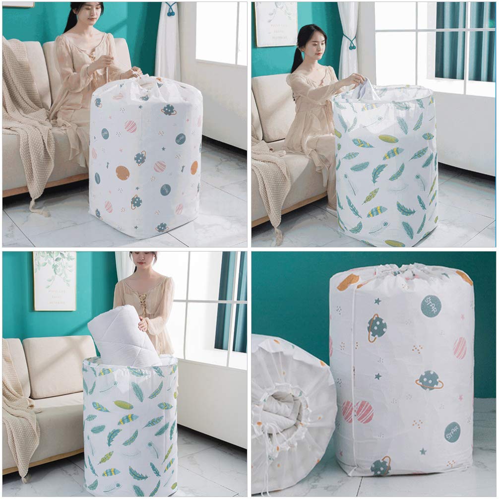 2-Pack Cabilock Large Drawstring Storage Bags for Clothes, Quilts & Comforters - Durable Gym & Travel Organizer for Camping, Blankets & Home Storage
