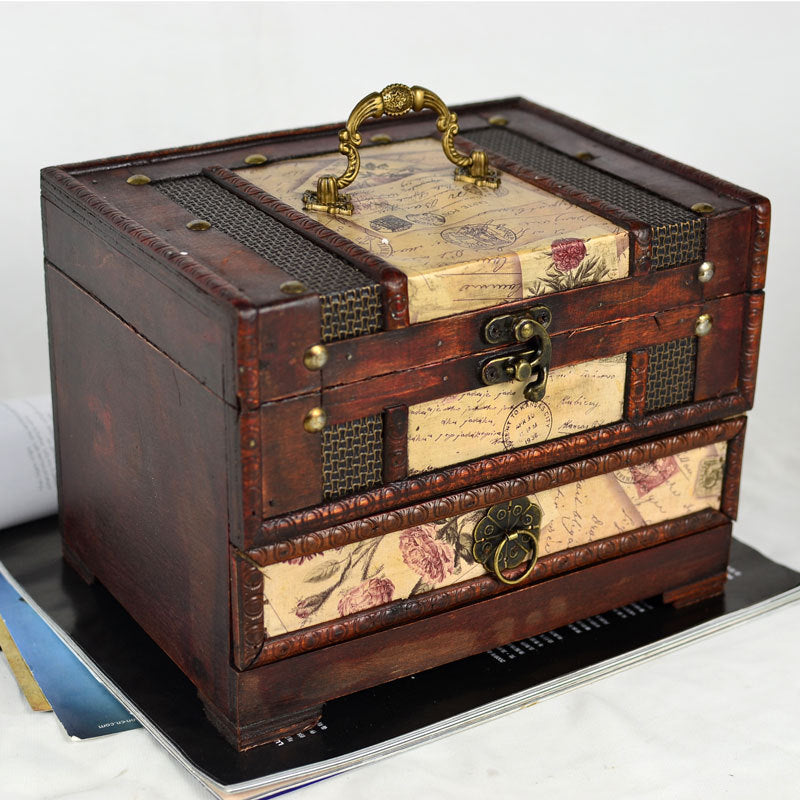 Elegant Wooden Jewelry Box with Mirror - Organize Necklaces, Rings & Earrings - Perfect for Bedroom Vanity & Travel