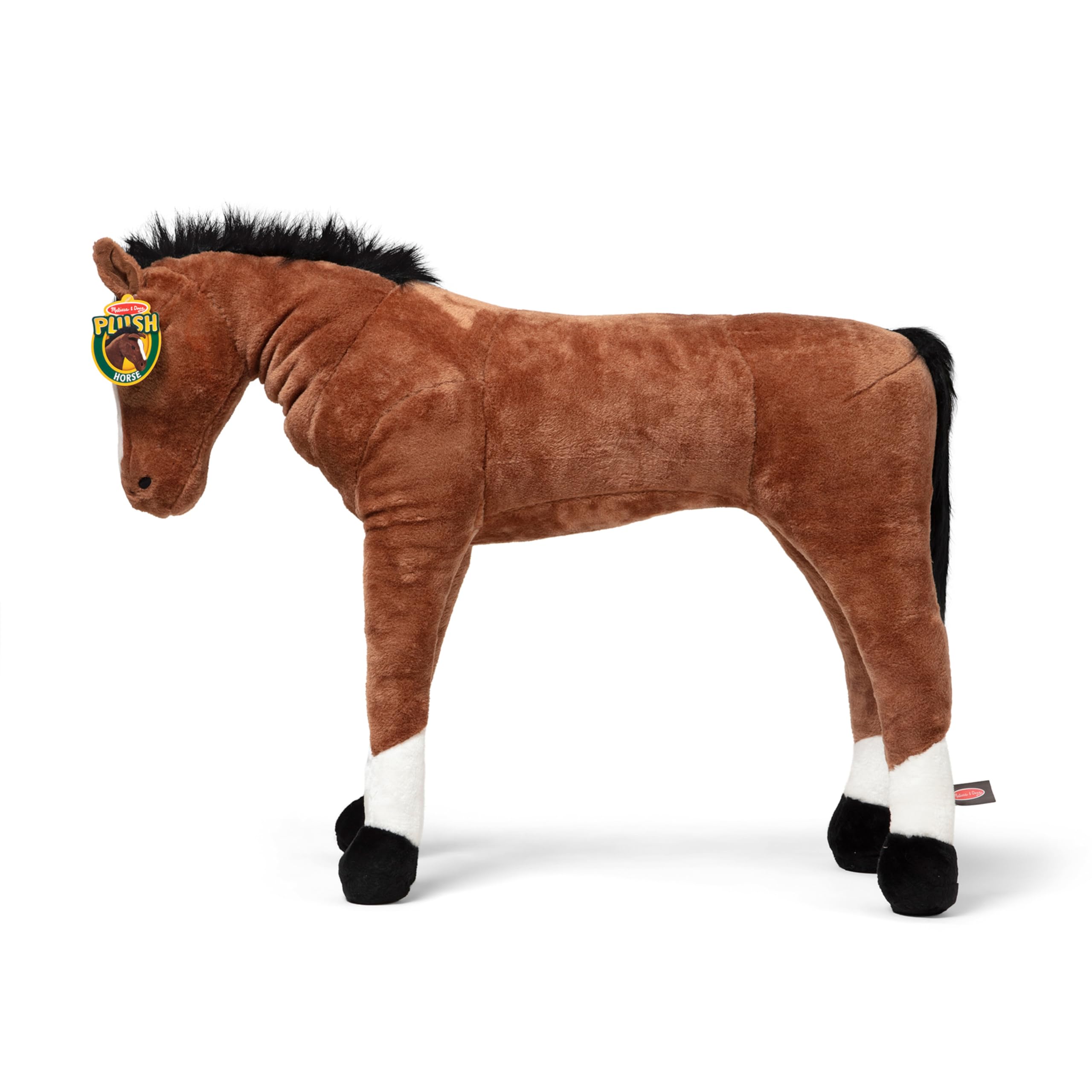 Melissa & Doug Giant Horse Plush Toy - Lifelike Stuffed Animal (36 Inches Tall) for Kids' Room Decor, Nursery, and Playtime Adventures