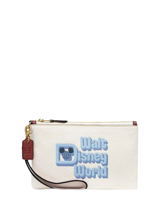Coach Disney X Coach Small Wristlet Crossbody Bag with Walt Disney World Motif - Perfect for Theme Park Visits, Shopping & Everyday Use