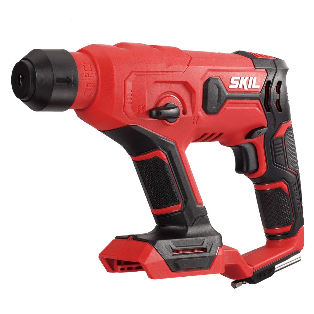 Skil 20V Cordless Rotary Hammer Drill with Multi-Function Chuck - Bare Tool (RH170201) for Concrete Drilling, Masonry Work & Demolition Projects