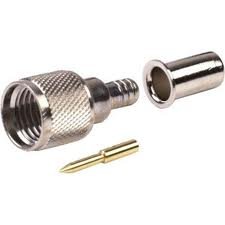 RF Coaxial Mini UHF Plug Straight 50 Ohm Crimp Connector - 081-115N-1000 for Ham Radio, CB Radio & Antenna Installations