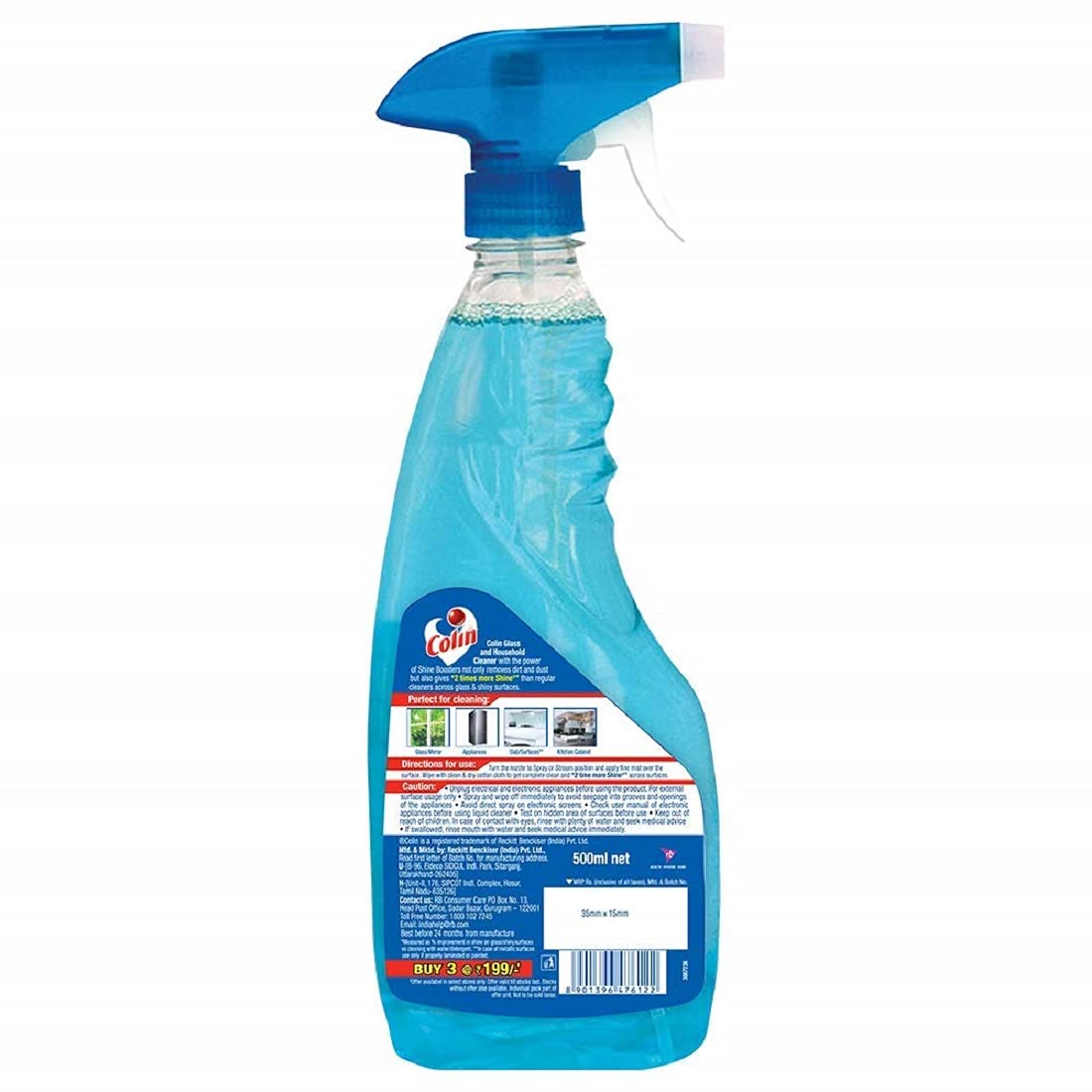 Colin Glass & Surface Cleaner Spray with Shine Boosters - 250ml (3-Pack) | Streak-Free Cleaning for Windows, Mirrors, Countertops & More | Multi-Surface Household Cleaner