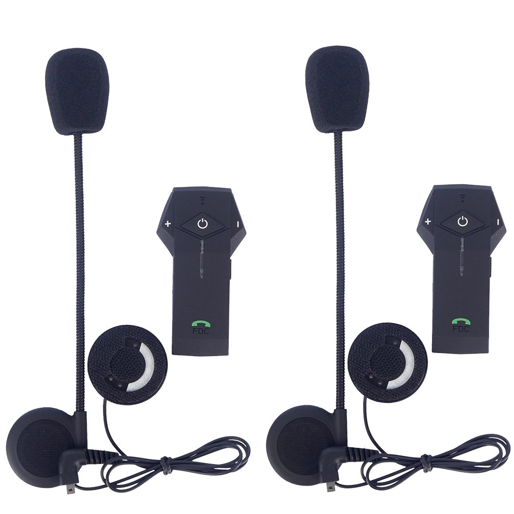 EuroFone Colo-RC Motorcycle Helmet Intercom - 1000M Range IP65 Waterproof Bluetooth Communication System with DSP & CVC Noise Cancellation, FM Radio - 2 Pack for Group Riding and Adventure Tours