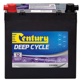 Century AGM Deep Cycle Battery 12V 55Ah C12 55XDA - Marine, RV, Solar & Off-Grid Power Solution - Long Lasting Rechargeable Battery for Boats, Campers & Renewable Energy Systems